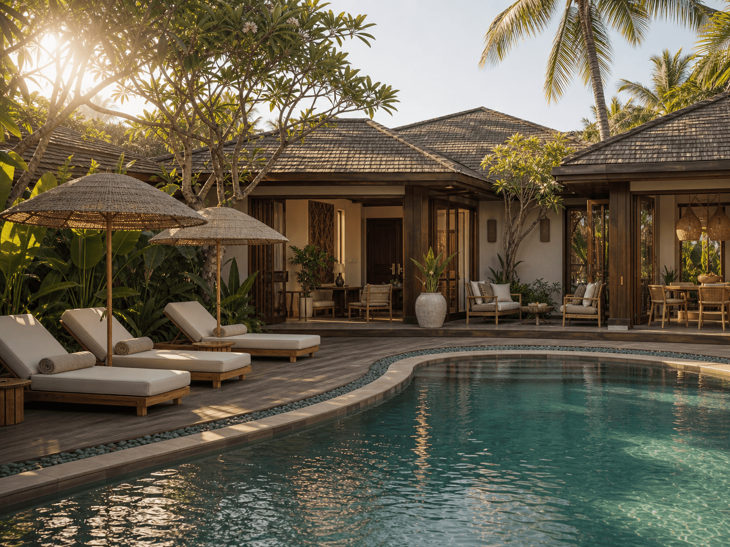 Resort pool and villa perception visual